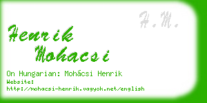 henrik mohacsi business card
