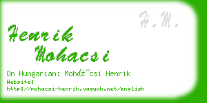 henrik mohacsi business card
